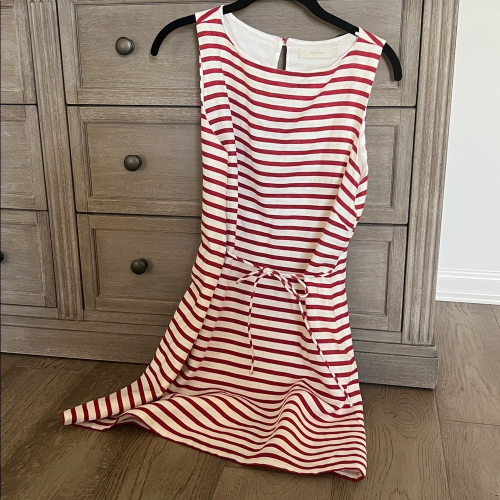 Faithfull the brand for Tuckernuck: Red and White Striped Sleeveless Dress